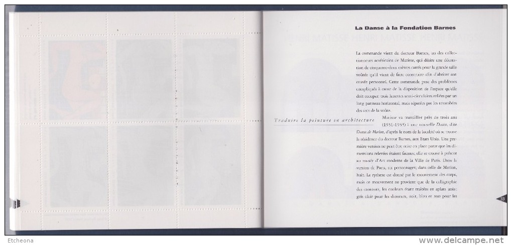 = Henri Matisse Livret textes et 25 vignettes gommées neuves différentes (62 au total) sur 50 pages "éditions mh"