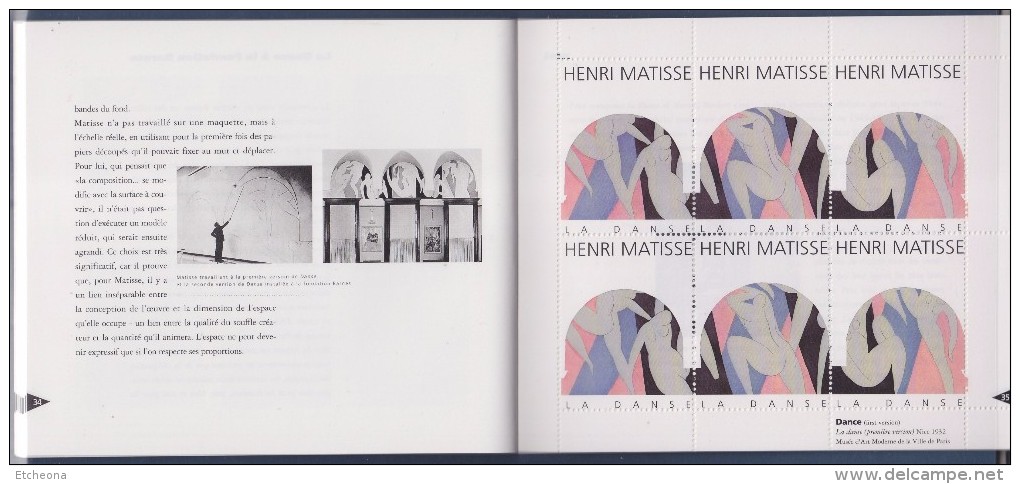 = Henri Matisse Livret textes et 25 vignettes gommées neuves différentes (62 au total) sur 50 pages "éditions mh"