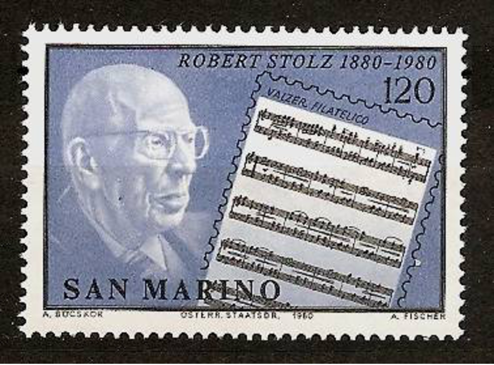 SAN MARINO 1980 - Centennial ROBERT STOLZ Austrian Songwriter / Conductor / Composer - Mi 1219 MNH ** 2003ovg - Unused Stamps