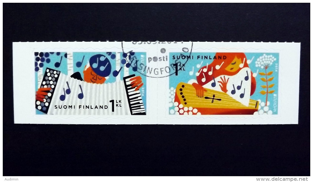 Finnland 2304/5 Oo/ESST EUROPA/CEPT 2014, Musikinstrumente, Akkordeon, Geige, Trommel - Oblitérés