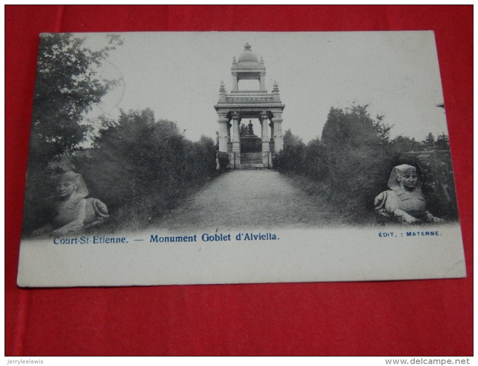COURT SAINT ETIENNE  -  Monument Goblet D' Alviella  -  1902   -  (2 Scans) - Court-Saint-Etienne