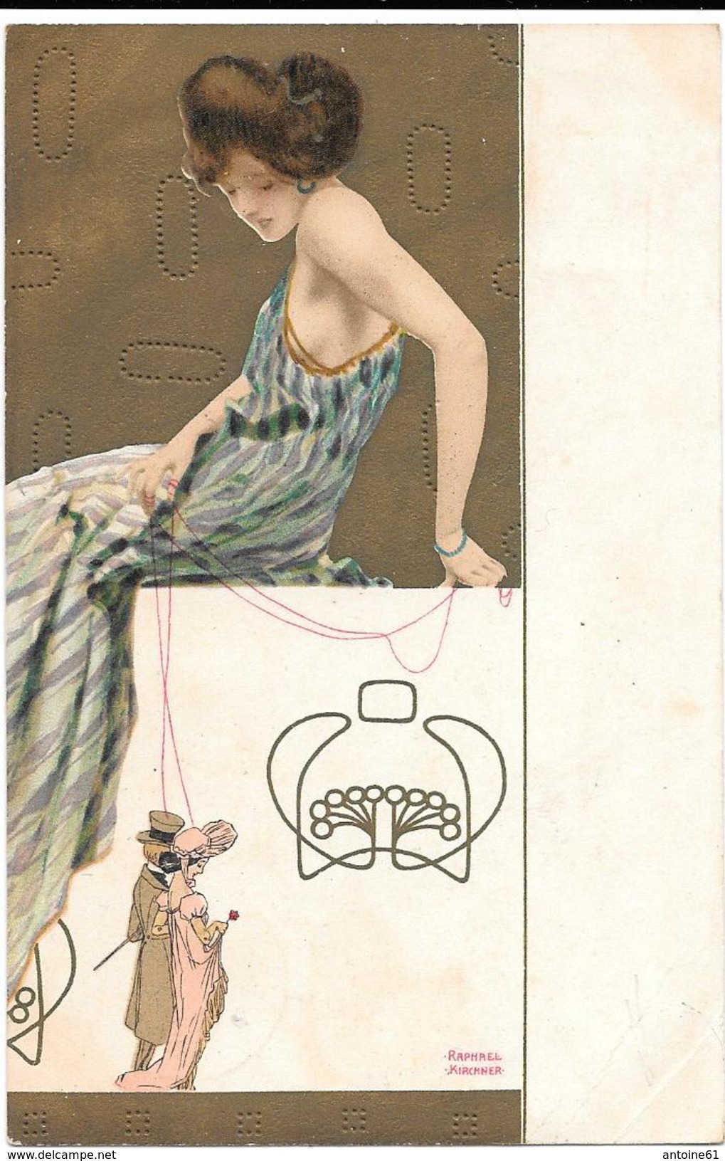 Raphael KIRCHNER  --Les Marionnettes - Série de 6 cartes - Voir 8 scans