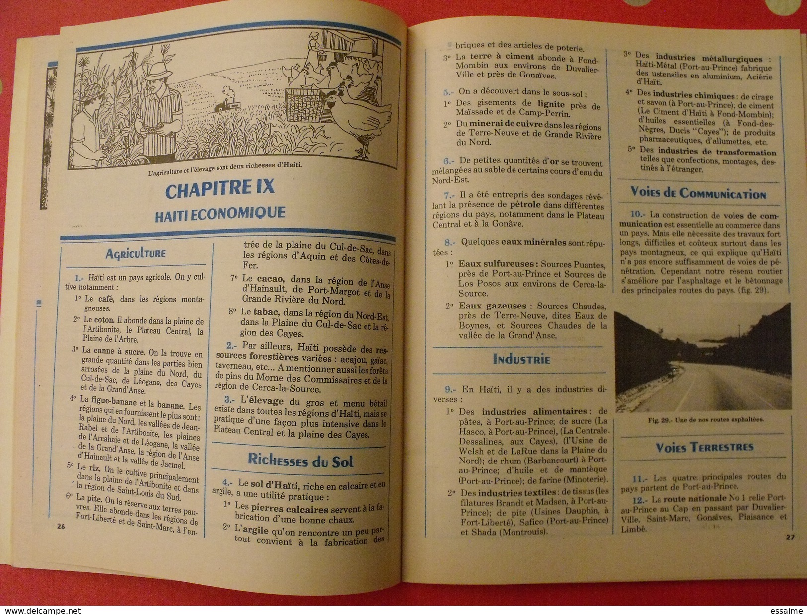 Cours De Géographie élémentaire Et Moyen. Sur Le Thème De L'ile Et La République D'Haïti. 1973. Une Curiosité. - Géographie