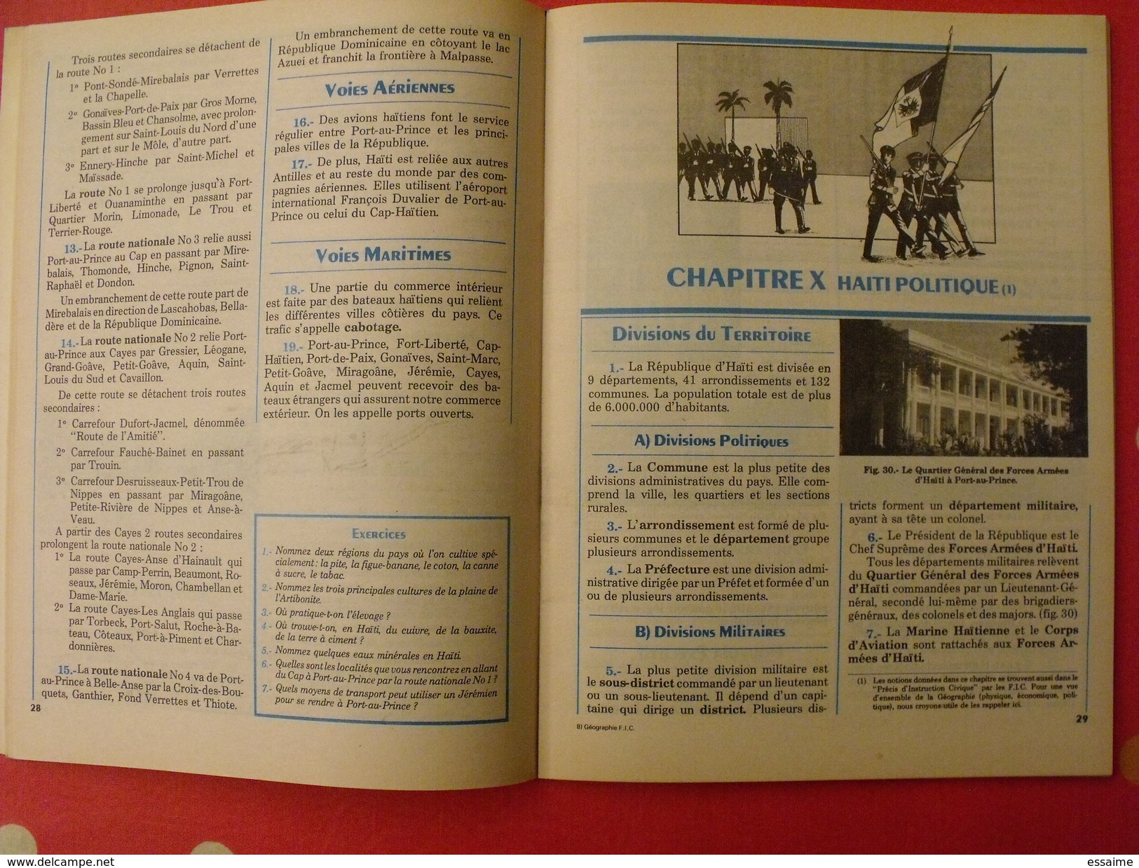 Cours De Géographie élémentaire Et Moyen. Sur Le Thème De L'ile Et La République D'Haïti. 1973. Une Curiosité. - Géographie