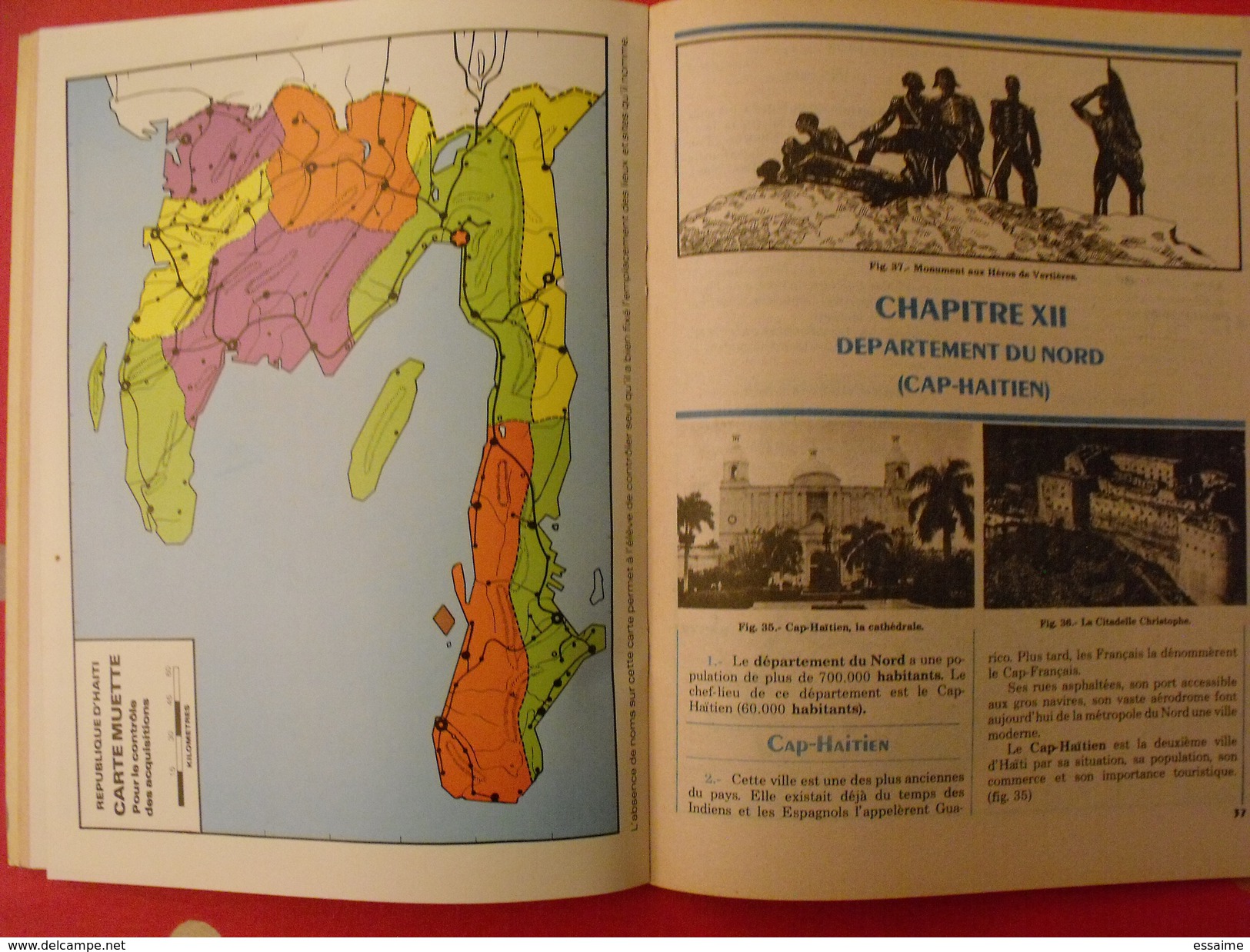 cours de géographie élémentaire et moyen. sur le thème de l'ile et la république d'Haïti. 1973. une curiosité.