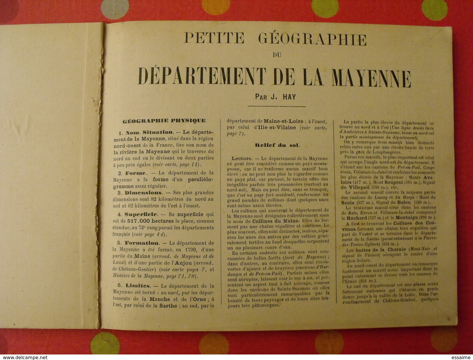 Petite Géographie Du Département De La Mayenne. Julien Hay. 1901. 20 Cartes + 25 Gravures. - Pays De Loire