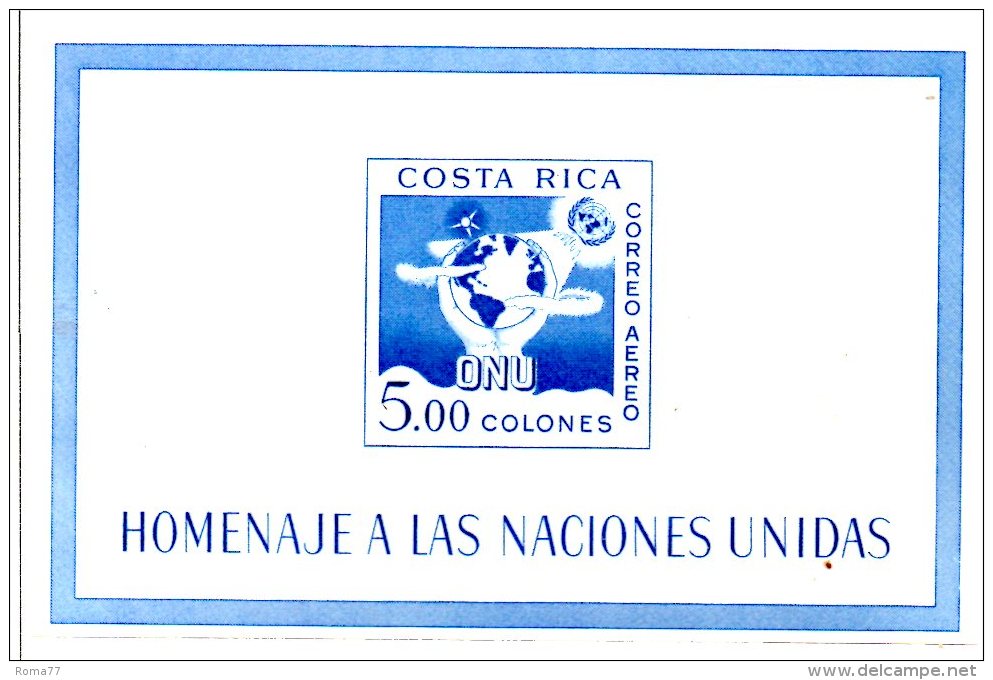 MISS104 - COSTARICA  1961 , 15mo Dell' ONU BF 5 ***  MNH - Costa Rica