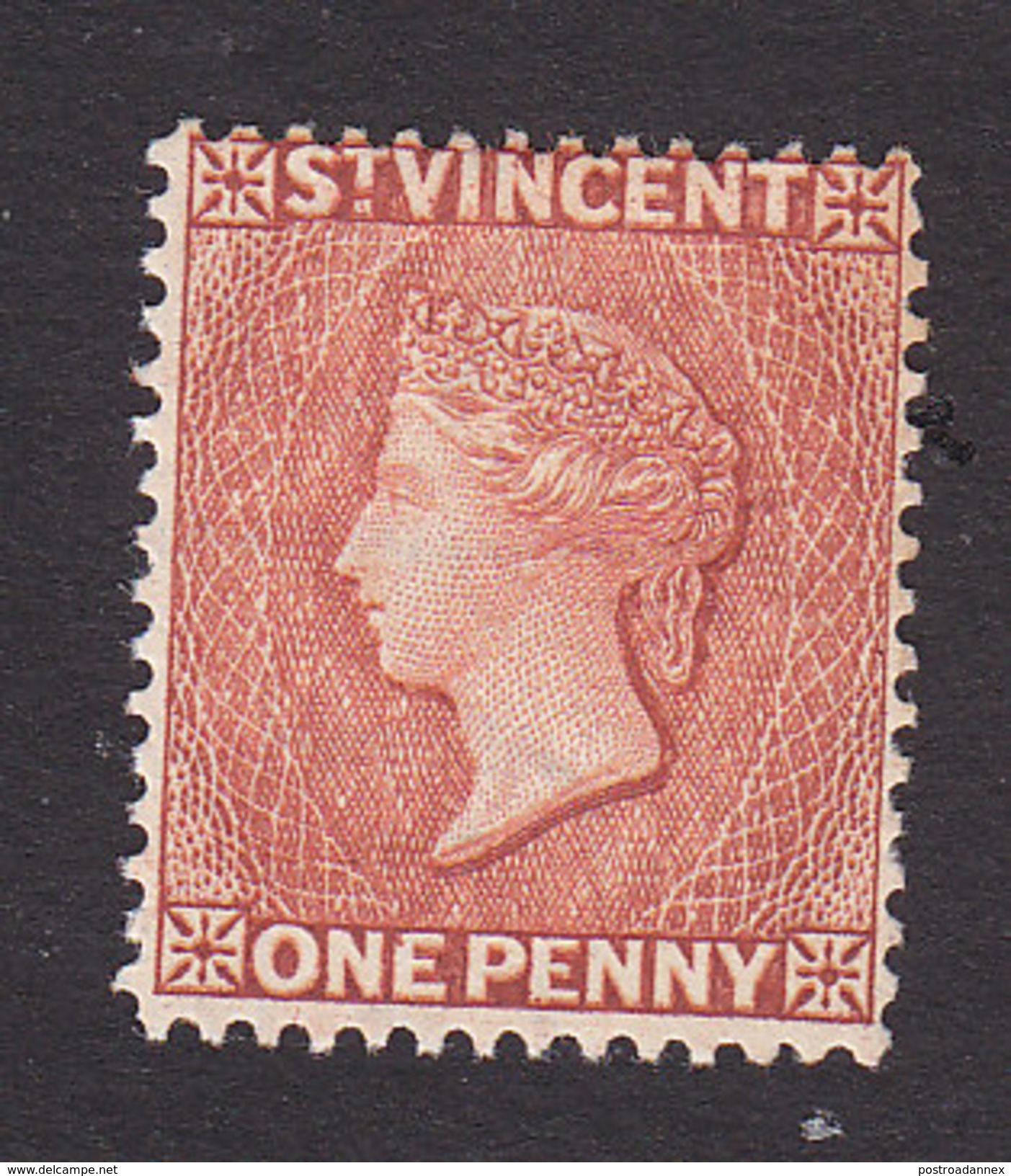 St Vincent, Scott #43, Mint No Gum, Queen Victoria, Issued 1883 - St.Vincent (...-1979)