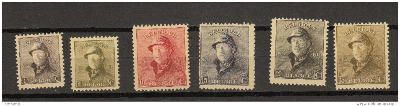 Belgie - Belgique  Ocb Nr:  Lot 165  172 ** MNH  (zie SCAN) - 1919-1920 Roi Casqué