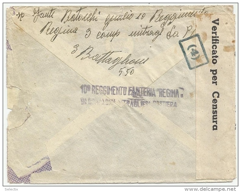 Greece 1940 Italian Occupation Of Kalimnos -  Kalimno - Calino (Egeo) - Censored Military Correspondence - Dodekanisos