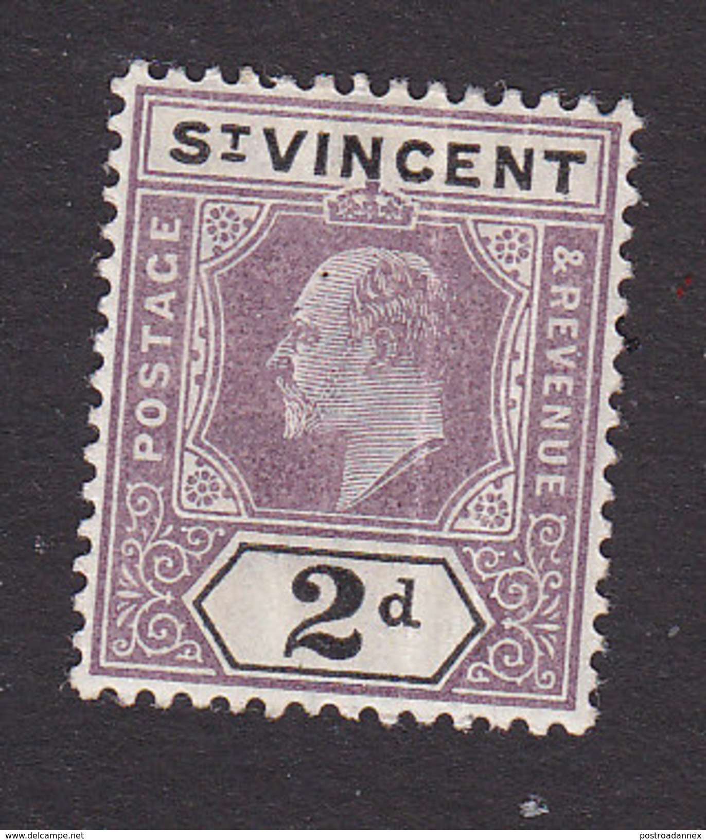 St Vincent, Scott #73, Mint Hinged, King Edward VII, Issued 1902 - St.Vincent (...-1979)