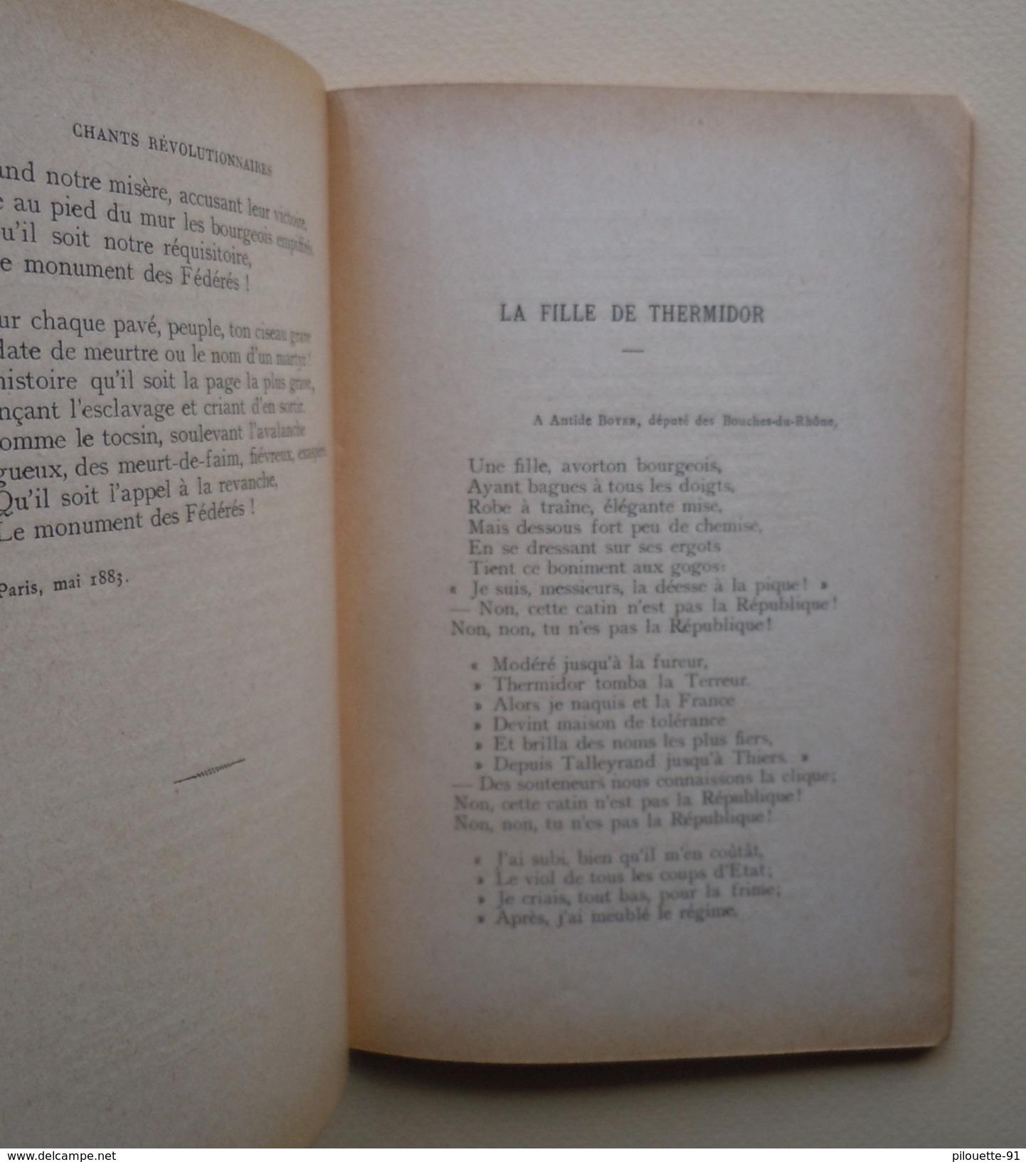 POTTIER Eugène Chants Révolutionnaires Paris, AU BUREAU DU COMITE POTTIER Deuxième édition 1910? - 1901-1940