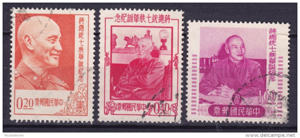 Taiwan 1956 Mi. 244-45, 247  Präsident Chiang Kai-shek - Oblitérés