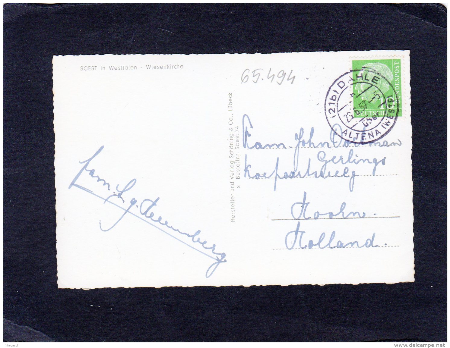 65494     Germania,  Soest In Westfalen,  Wiesenkirche,  VG  1957 - Soest