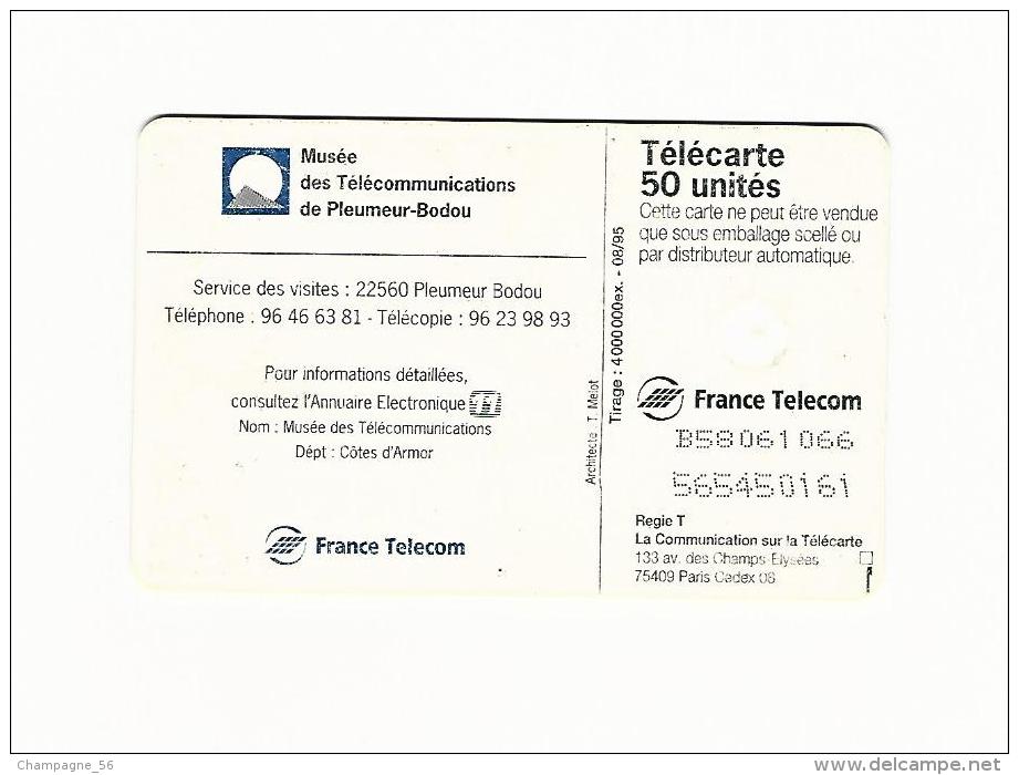 F584a MUSÉE PLEUMEUR BODOU 50 U GEM 1 B  DN 9 CARAC. LASERS X 2 LIGNES  UTILISÉE - Variétés