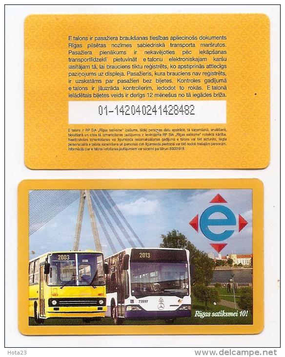 Mersedes BUS HISTORY  Riga Latvia Public Transport  E Ticket 2012 / 2013 - Elektron Ticket  Train,bus , Trolybuss - Europe