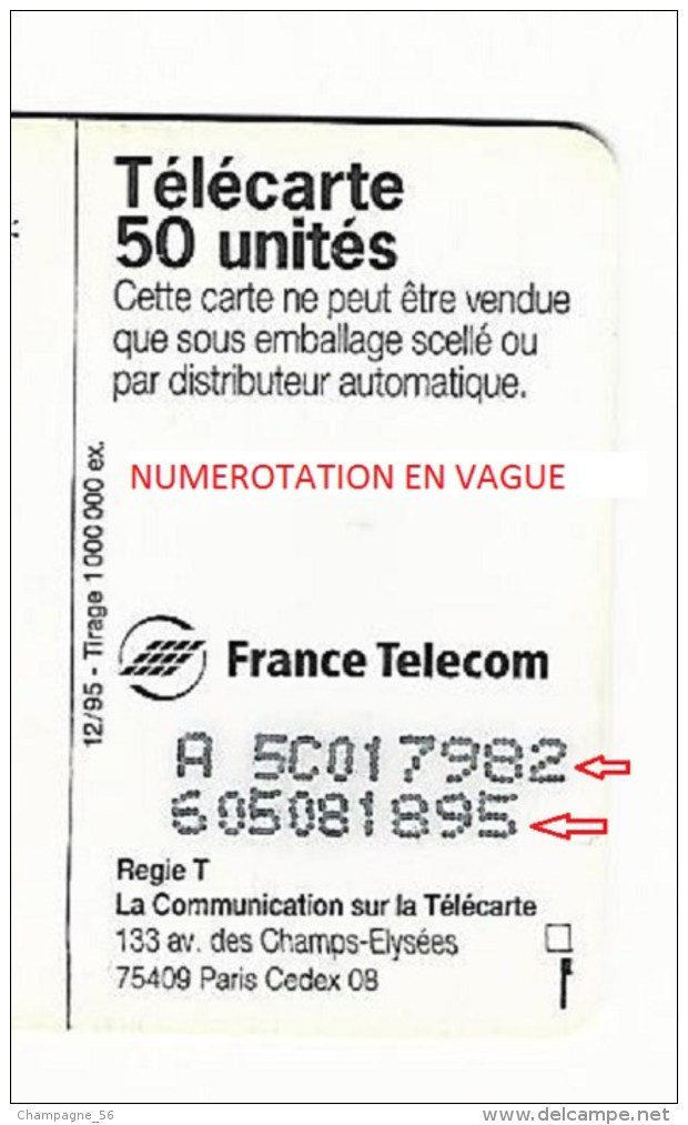 12 / 95 F610 BELIN CRACKERS 95  50 U  SO3  NUMÉROTATION EN VAGUE  UTILISÉE - Variëteiten