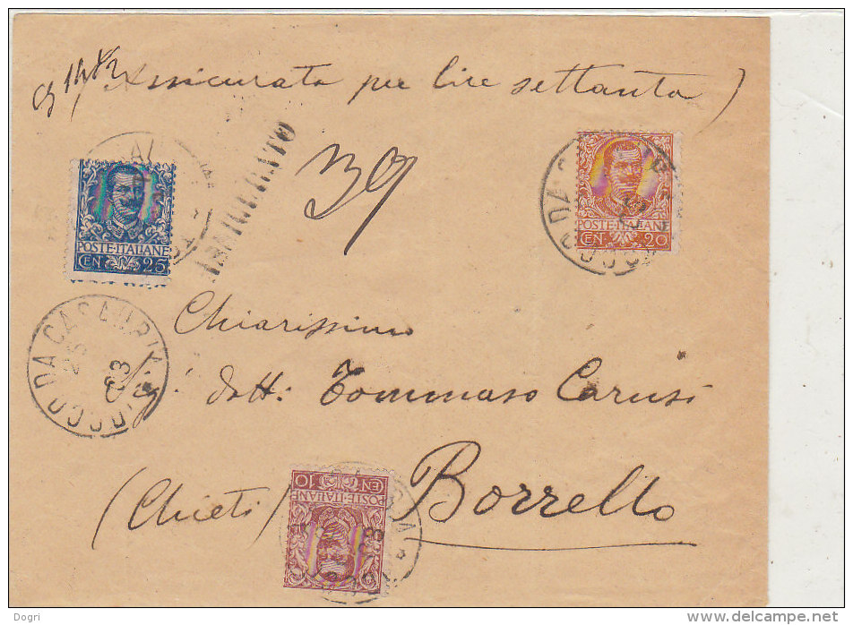 1903 Floreale C.10+20+25 Su Lettera Assicurata Primo Porto In Tariffa Cent. 55 (Vedi 2 Foto) - Storia Postale