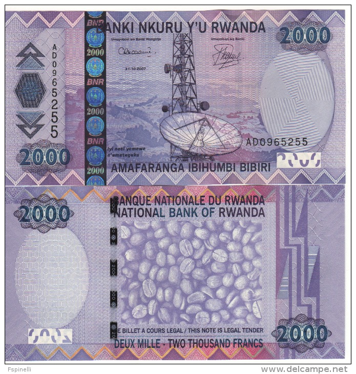 RWANDA  2000  Francs 2007  P36        UNC - Ruanda