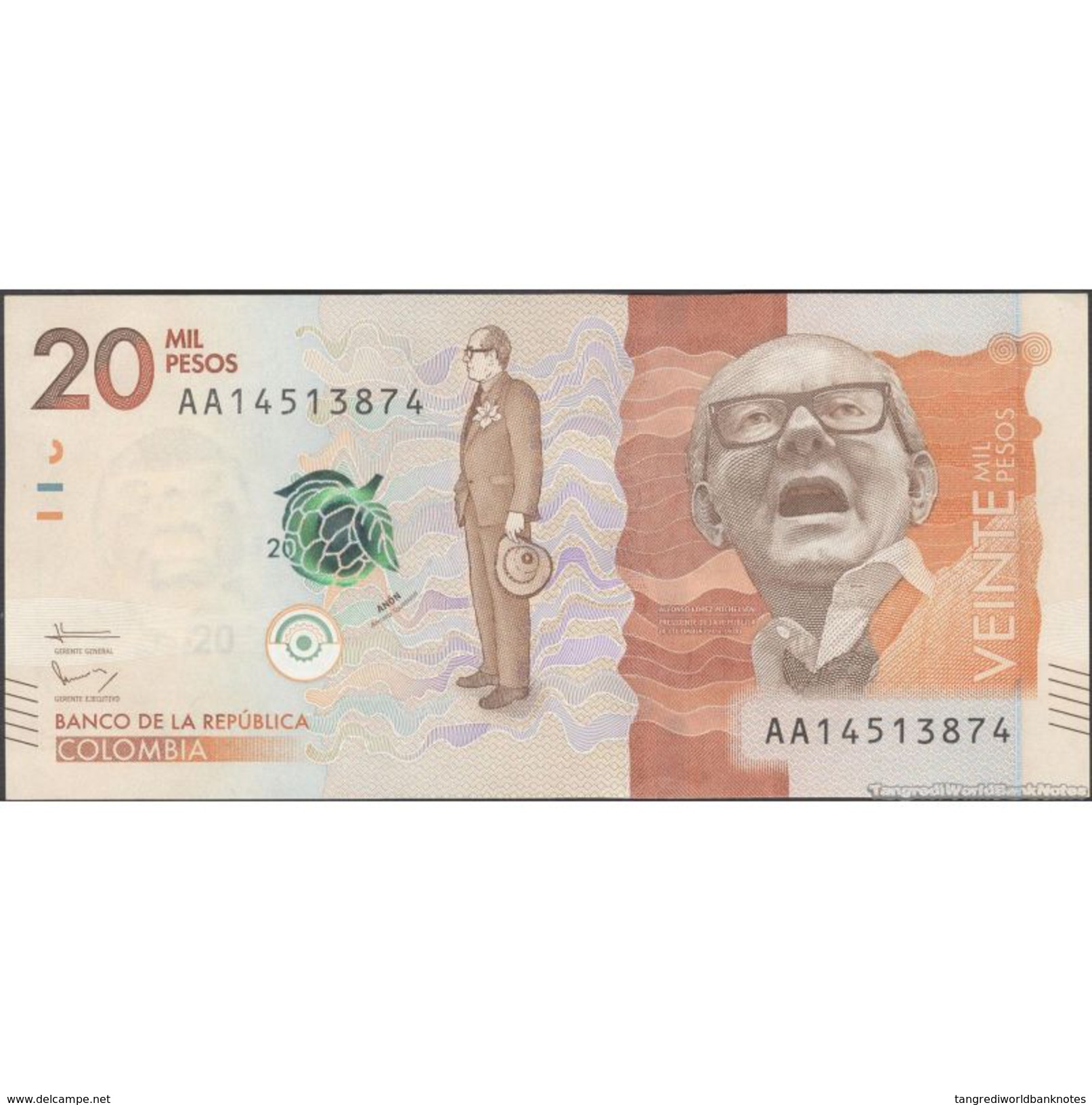 TWN - COLOMBIA NEW - 20000 20.000 Pesos 19.8.2015 (2016) UNC - FREE SHIPPING On Orders Over EUR 150 - Colombia