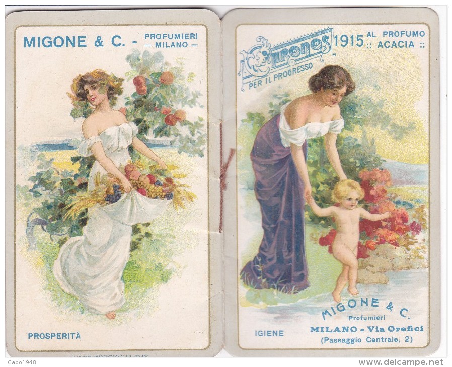 CALENDARIETTO MIGONE"CRONOS" MILANO AL PROFUMO "ACACIA" DONNINE  CHARME  2 SCANNER-2-882-26264-263 - Petit Format : 1901-20