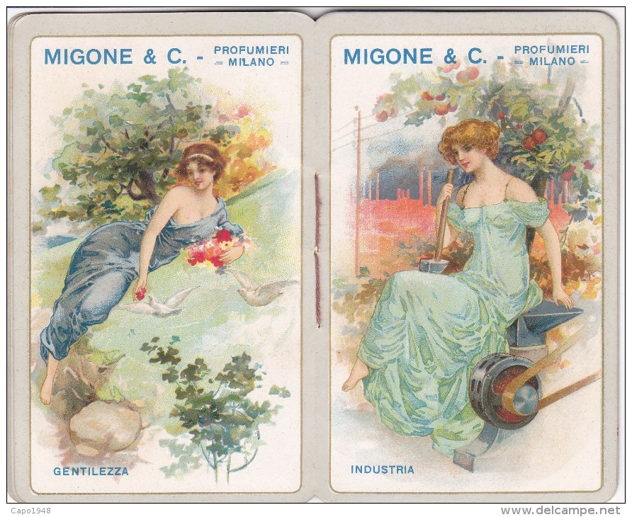 CALENDARIETTO MIGONE"CRONOS" MILANO AL PROFUMO "ACACIA" DONNINE  CHARME  2 SCANNER-2-882-26264-263 - Petit Format : 1901-20