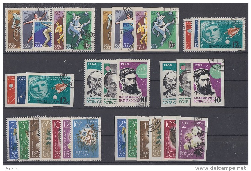 Rußland Lot 4 Sätze Aus 1963/64 Gezähnte Und Geschnittene Ausgaben Gestempelt - Alla Rinfusa (max 999 Francobolli)