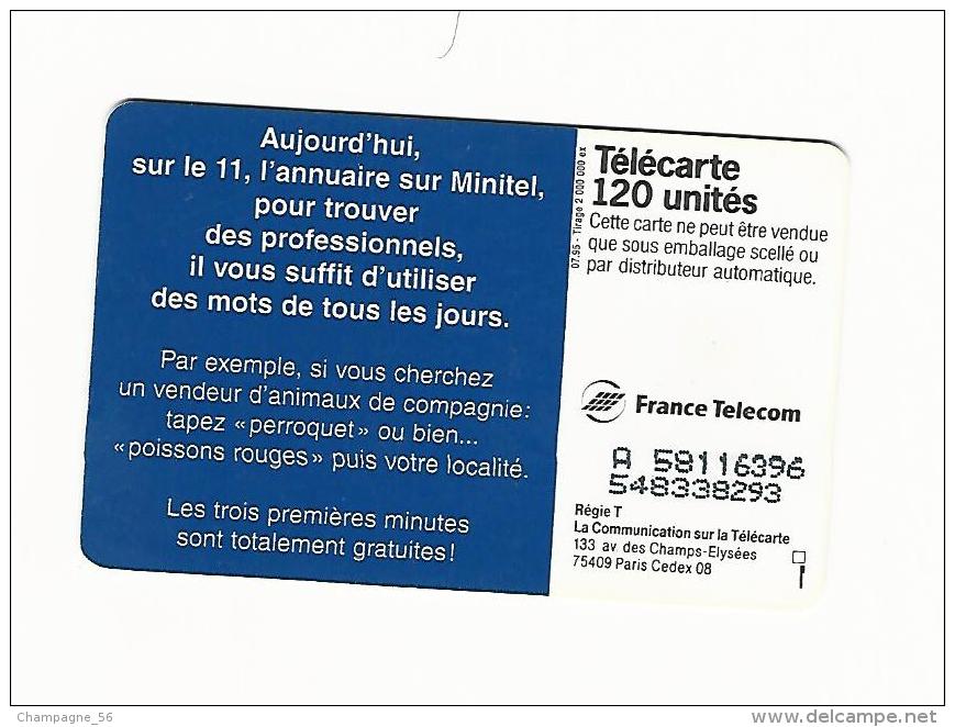 07 / 1995  F576  LE 11  120 U  SO3 ISO DN A + 8 N° LASERS 9 CHIFFRES JG SUR LA 2EME   UTILISÉE - Variétés