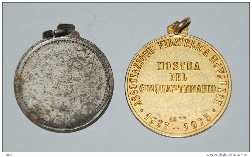 Lot 2 Medals - FILATELIA - Associazione Filatelica Novarese - Professionnels/De Société