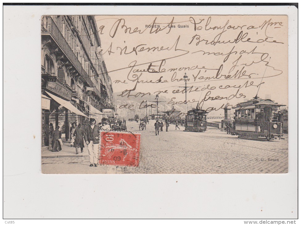 CPA - ROUEN - Les Quais ---------------- Tramway - Rouen