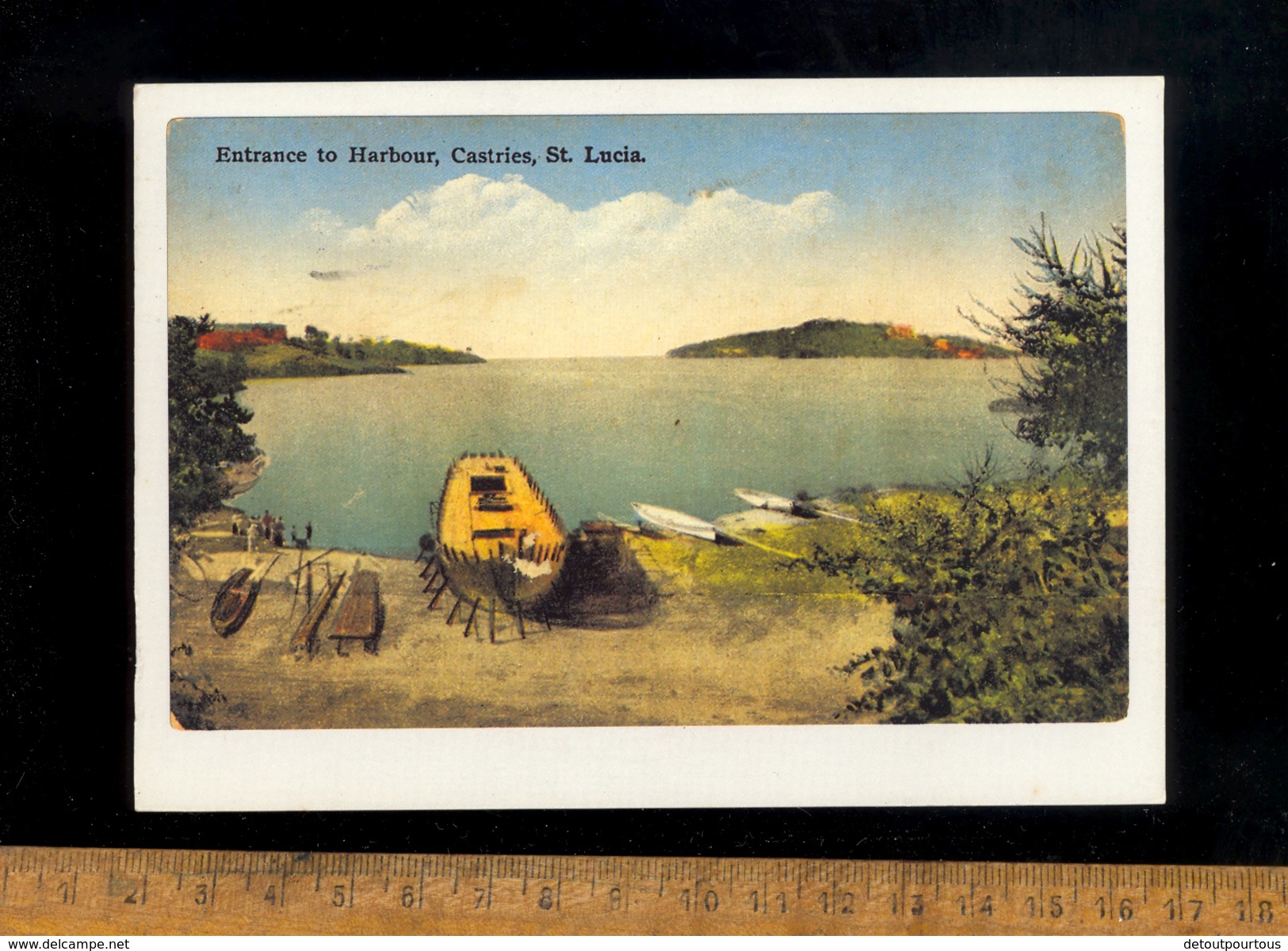 SAINT LUCIA CASTRIE : Historical Cards : Entrance To Harbour   1999 - Sainte-Lucie