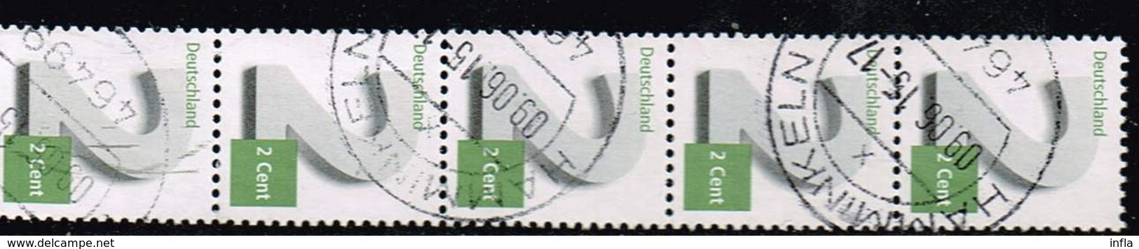 Bund 2013, Michel# 3042 O Fünferstreifen Ohne Nummer - Used Stamps