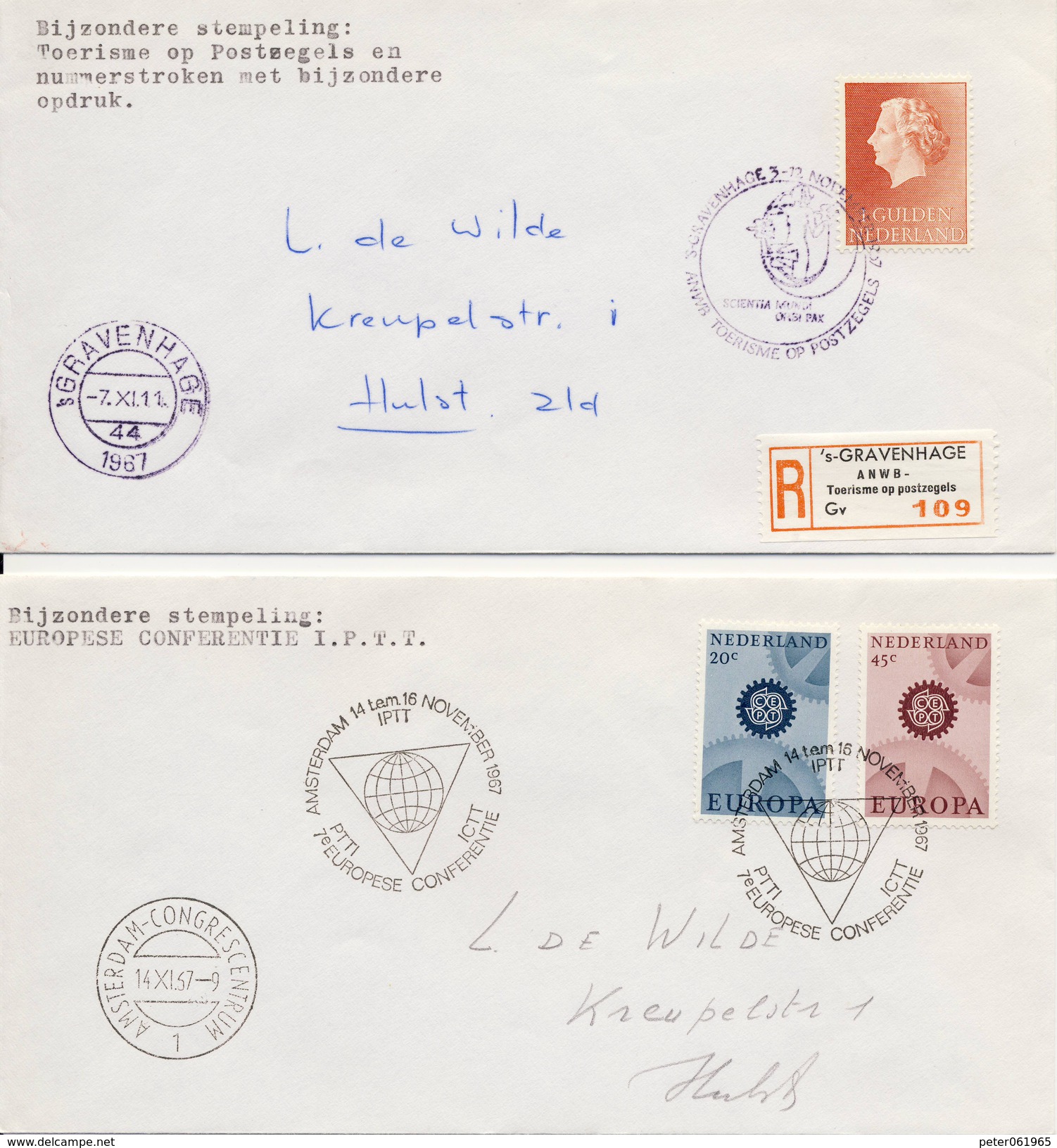 4 Enveloppen Met Bijzondere Stempels (1967) - Covers & Documents