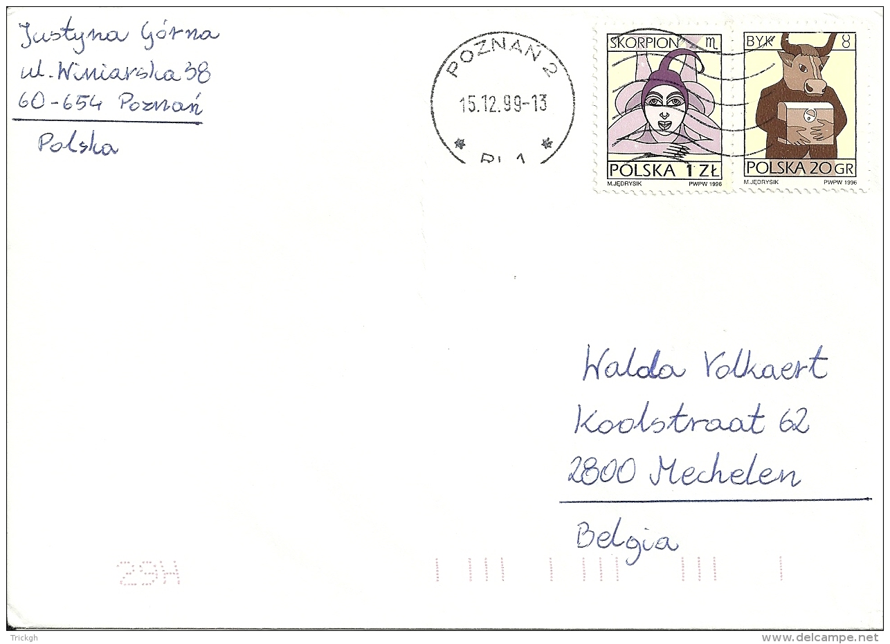 Polska 1999 Poznan &gt;&gt; Mechelen B - Lettres & Documents