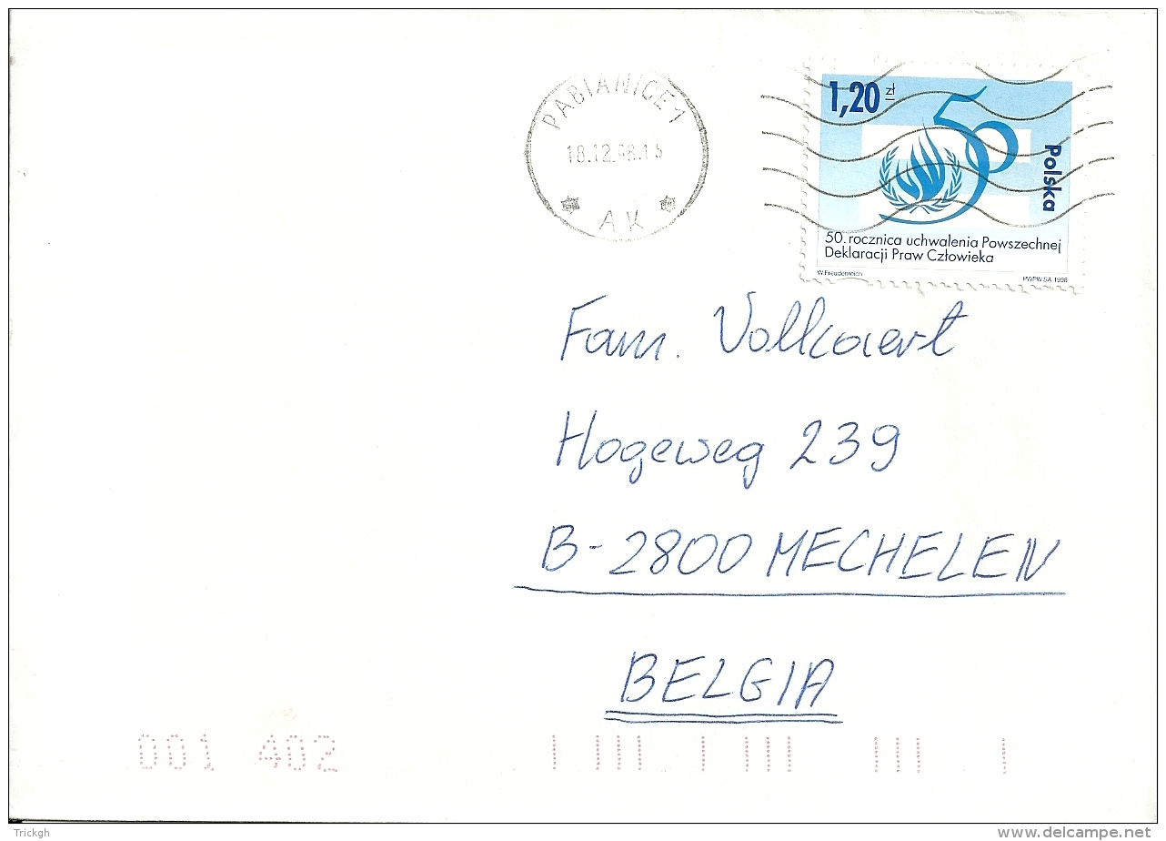 Polska 1998 Pabianice &gt;&gt; Mechelen B - Storia Postale