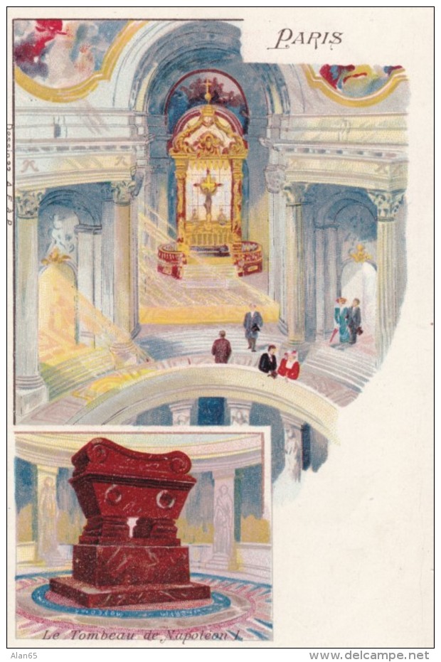 Paris France, Napoleon I Tomb, Les Invalides, Artist Image, C1900s Vintage Postcard - Other Monuments