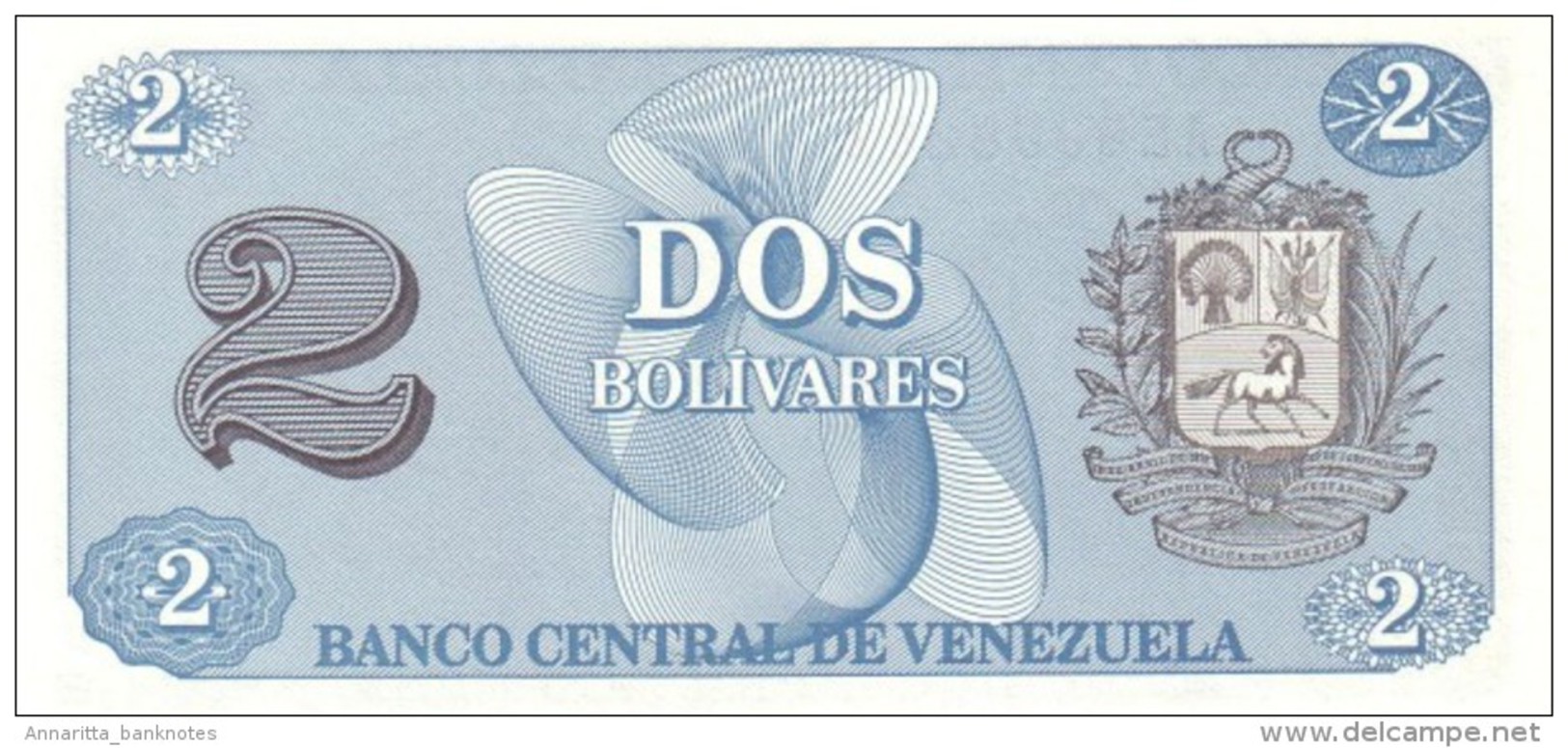 VENEZUELA 2 BOLIVARES 1989 P-69 UNC  [ VE069 ] - Venezuela