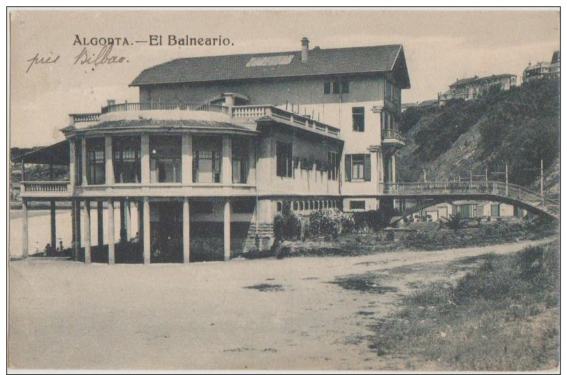 CPA ESPAGNE ALGORTA Près BILBAO El Balneario Timbre Stamp 1921 - Vizcaya (Bilbao)