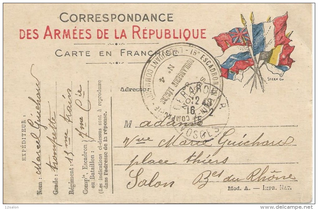 SALON DE PROVENCE Guerre 14-18 Correspondance Sur Carte Lettre D'un Militaire Salonais 1915 - Salon De Provence