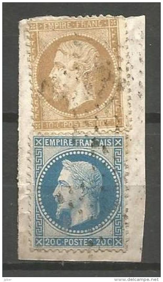 France - F1/084 - Type Napoleon III Lauré - N°29A + N°21 Obl.étoile De Paris - 1863-1870 Napoleone III Con Gli Allori