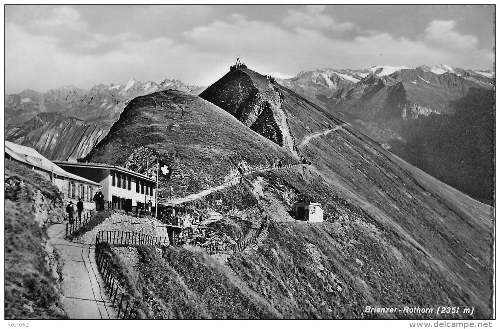 BRIENZER-ROTHORNBAHN  &#8594; Touristen Beim Hotel Rothorn-Kulm, Ca.1940 - Brienz