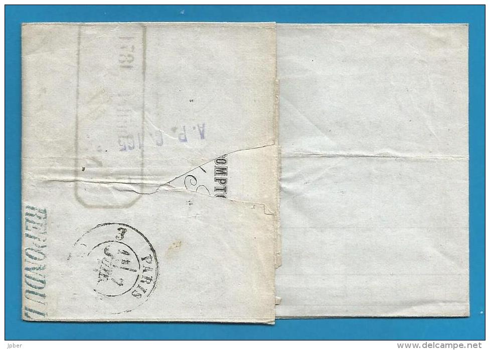 France - F1/088 - Type Cérès Siège De Paris - N°37 Sur Lettre Obl.GC3540 ST CHAMOND Vers Paris Du 5/7/71 - 1870 Beleg Van Parijs