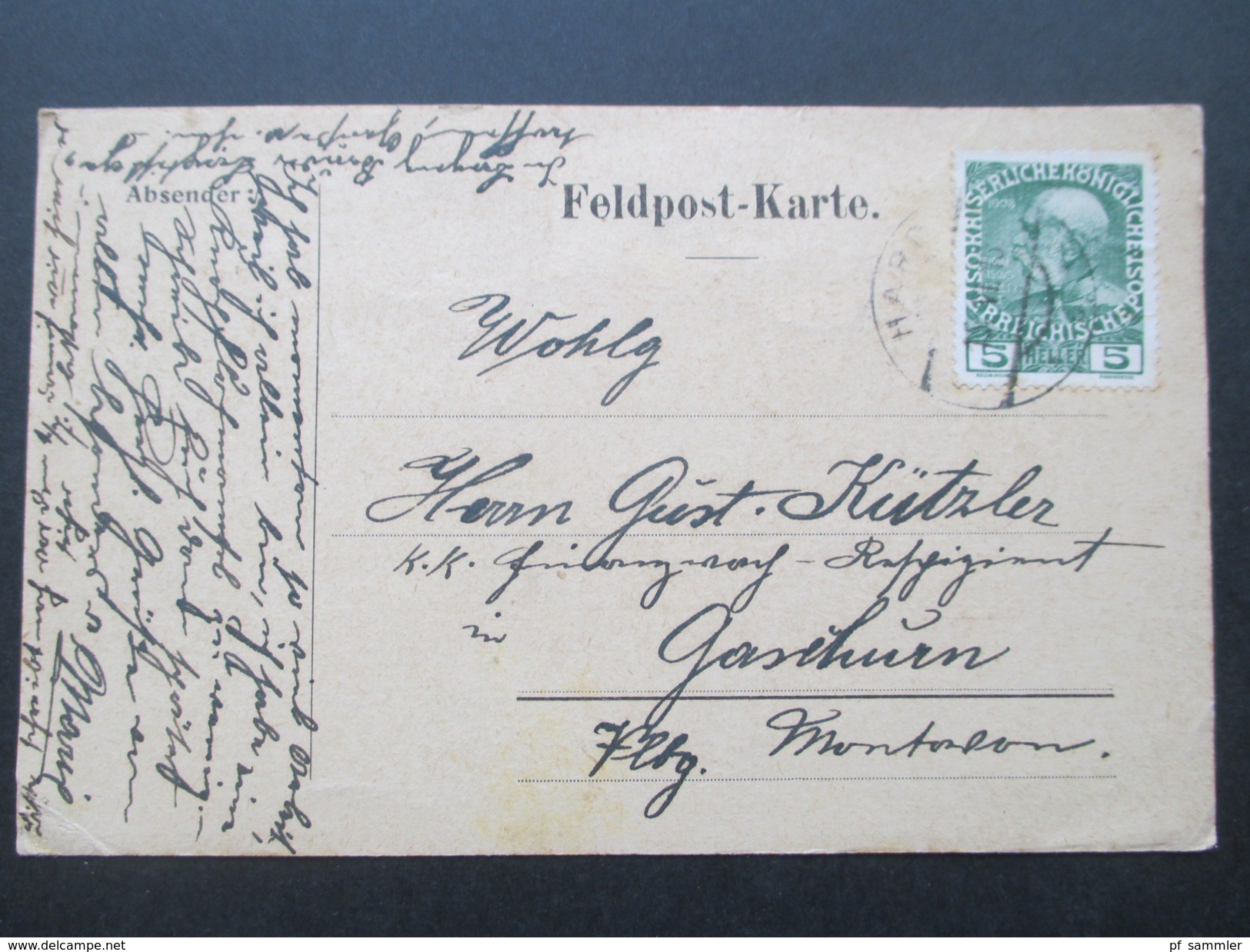 AK Österreich 1915 Feldpostkarte Frankiert!! Inhalt?? - Briefe U. Dokumente