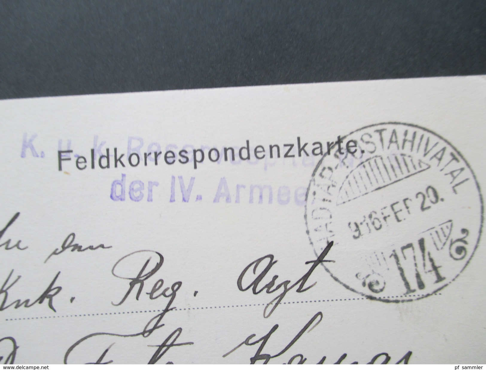 AK Österreich / Ungarn 1916 Feldpostkarte Hadtap Postahivatal 174. K.u.K. Reservespital Nr. 9 Der IV. Armee - Cartas & Documentos