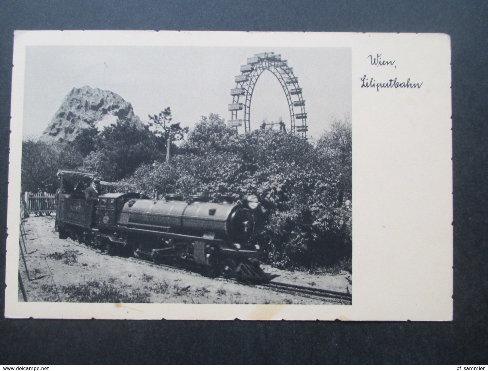 AK Echtfoto Wien Prater Liliputtbahn / Schmalspurbahn. Lokomotive. - Eisenbahnen