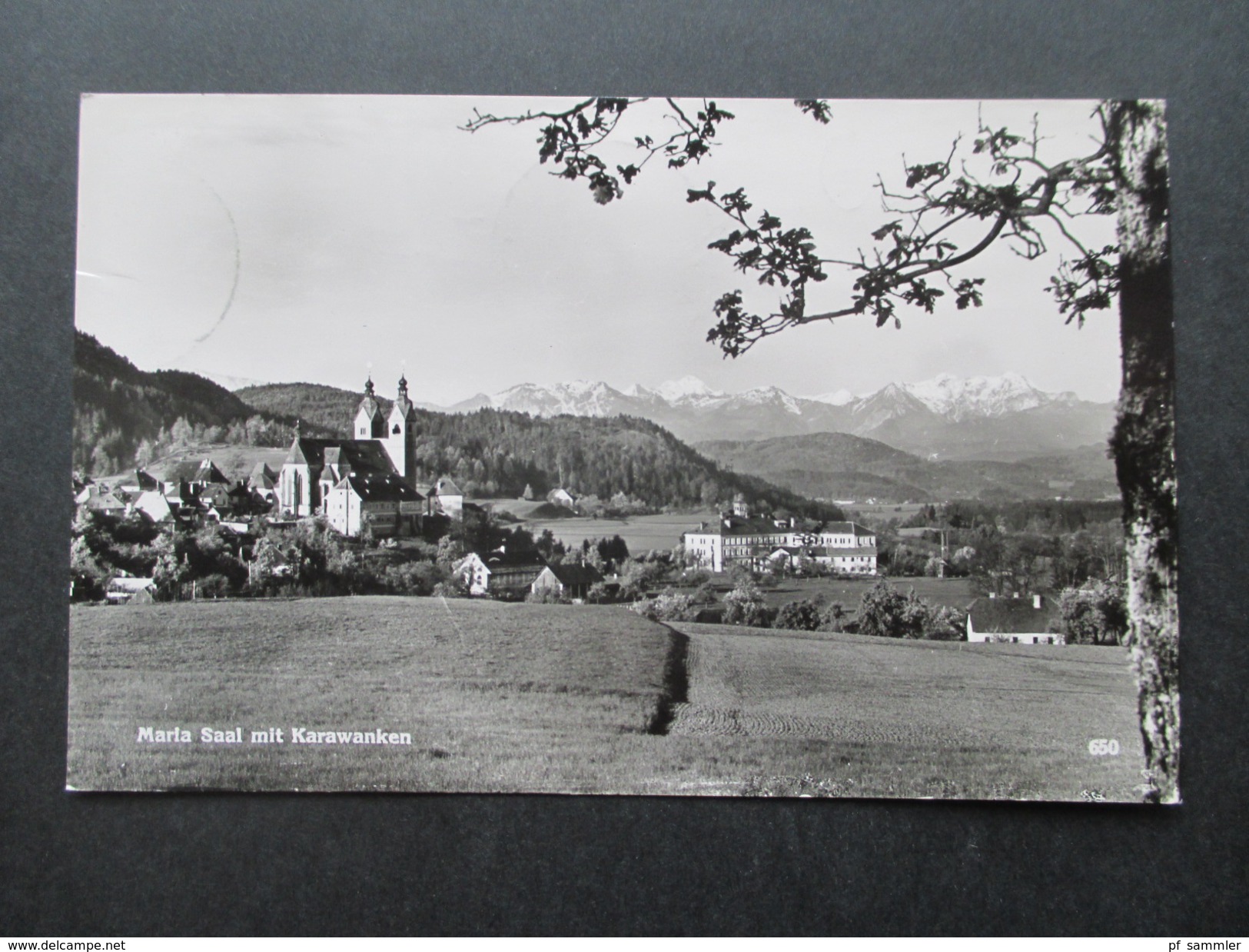 AK Echtfoto 1957 Maria Saal Mit Karawanken. Winziger Ort.Irrläufer Mit Vielen Vermerken. Unbekannt. Stempel: Vösendorf - Klagenfurt