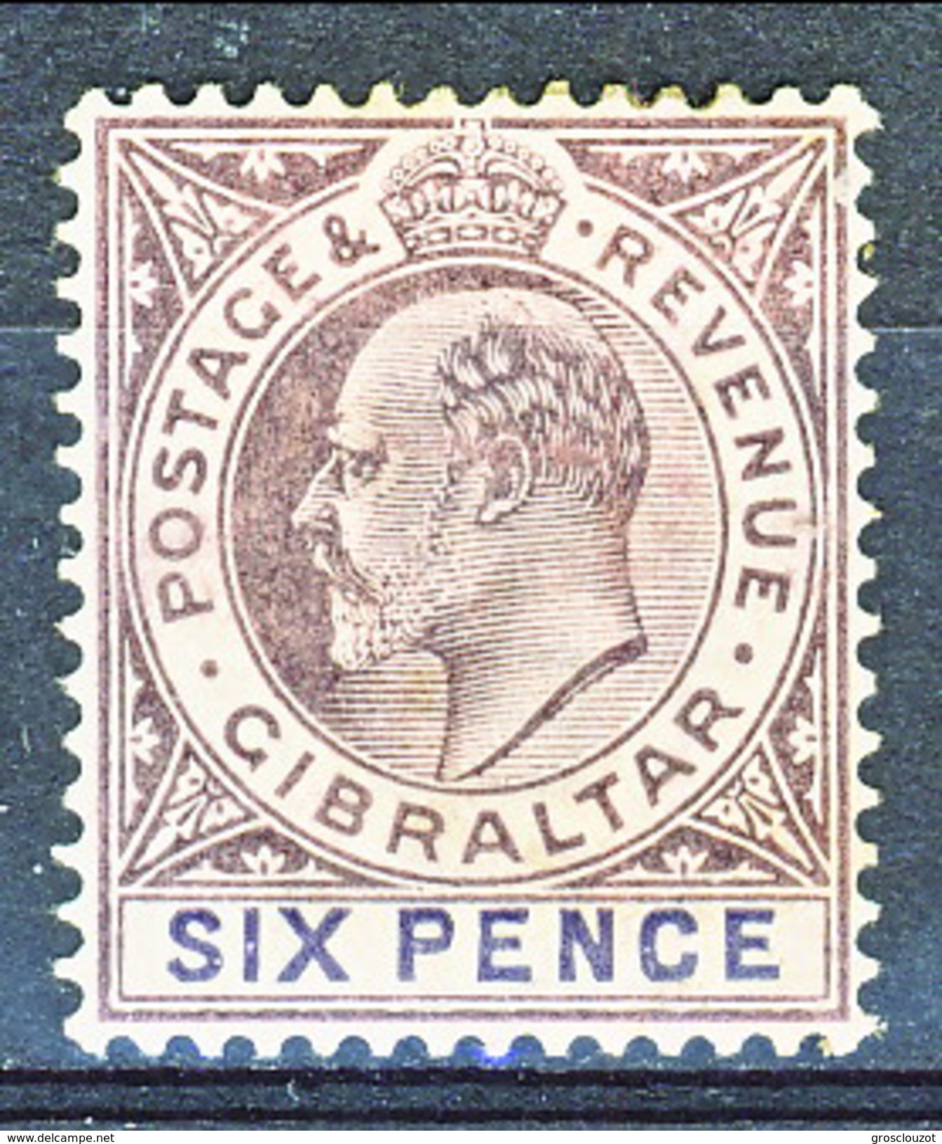 Gibilterra Edward VII 1903 N. 41 P. 6 Bruno E Viola MH &euro; 16 - Gibilterra