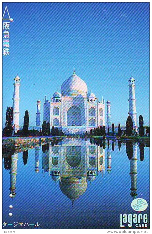 Télécarte JAPON L&acute;Inde S&acute;est Reliée (74) TAJ MAHAL * INDIA INDE  RELIEE * Telefonkarte * Phonecard Japan COU - Paysages