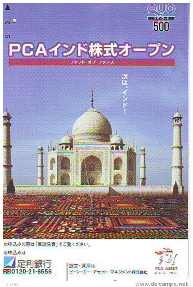 Télécarte JAPON L&acute;Inde S&acute;est Reliée (75) TAJ MAHAL * INDIA INDE  RELIEE * Telefonkarte * Phonecard Japan COU - Paysages