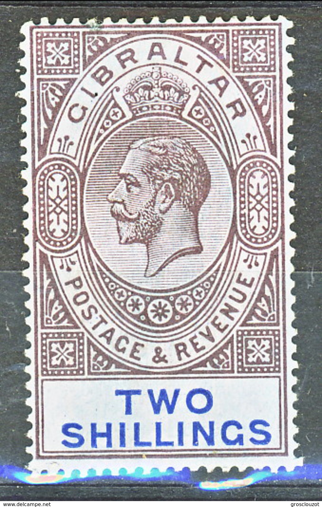 Gibilterra George V 1912-24  N. 69 S. 2 Violetto E Azzurro Su Azzurro Fil. 2 MLH Cat &euro; 35 - Gibilterra